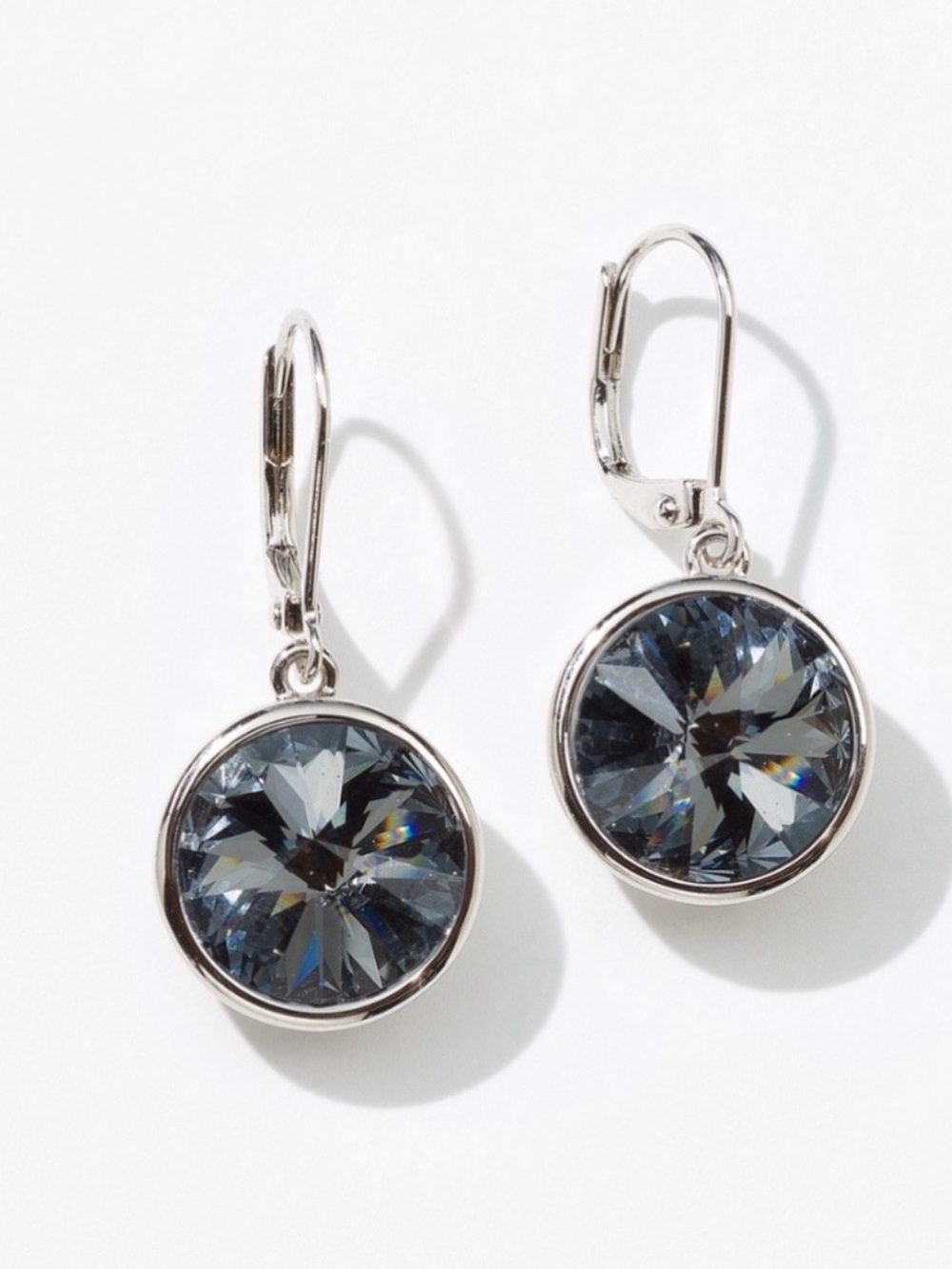 NWT Touchstone Crystal “Lulu Earrings, Silver Night”; Retired